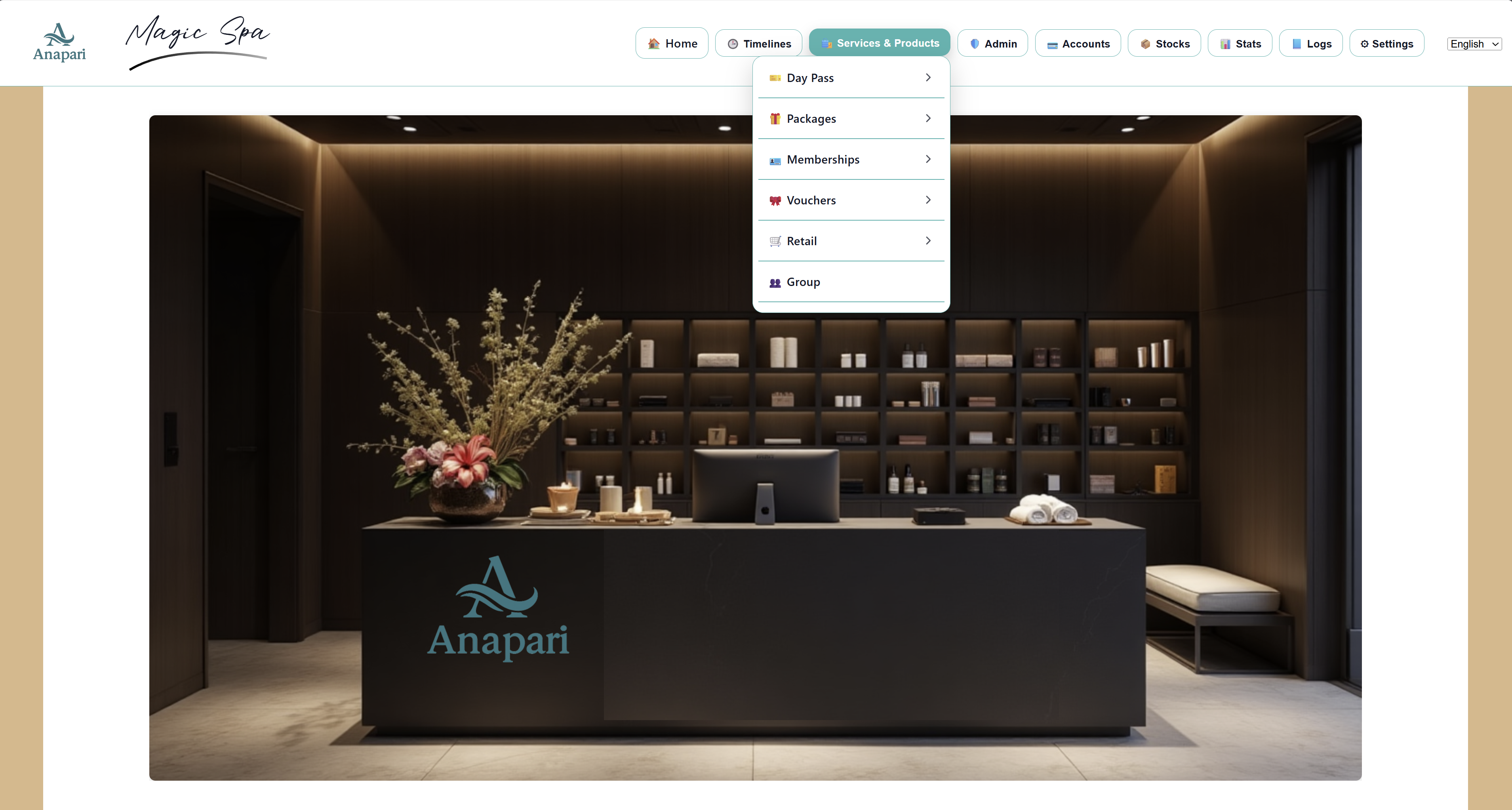 Timeline view in Anapari